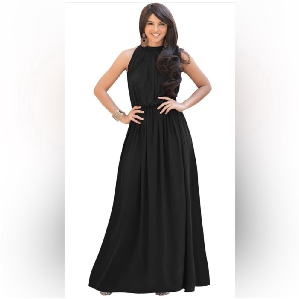 New Koh Koh M Elegant Black Sleeveless Maxi Dress